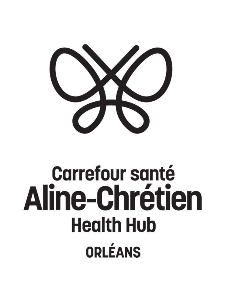 Logo Carrefour santé Aline-Chrétien, noir vertical